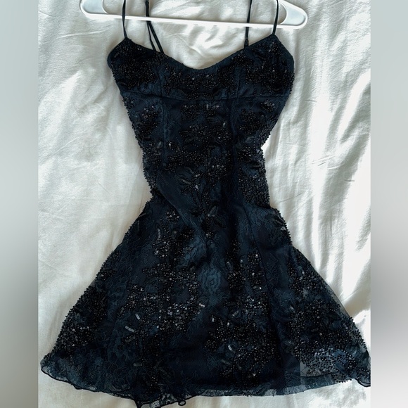 Ohpolly Lalita Embellished Lace Mini Dress in Black | US 4 / UK 8 - Picture 4 of 5